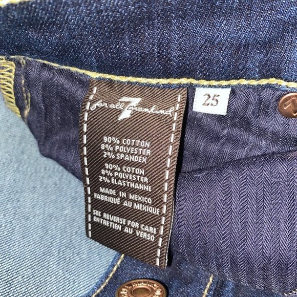 7 For All Mankind Josefina Boyfriend Skinny Bootcut Mid Rise Dark Wash Sz 25 - Picture 5 of 7